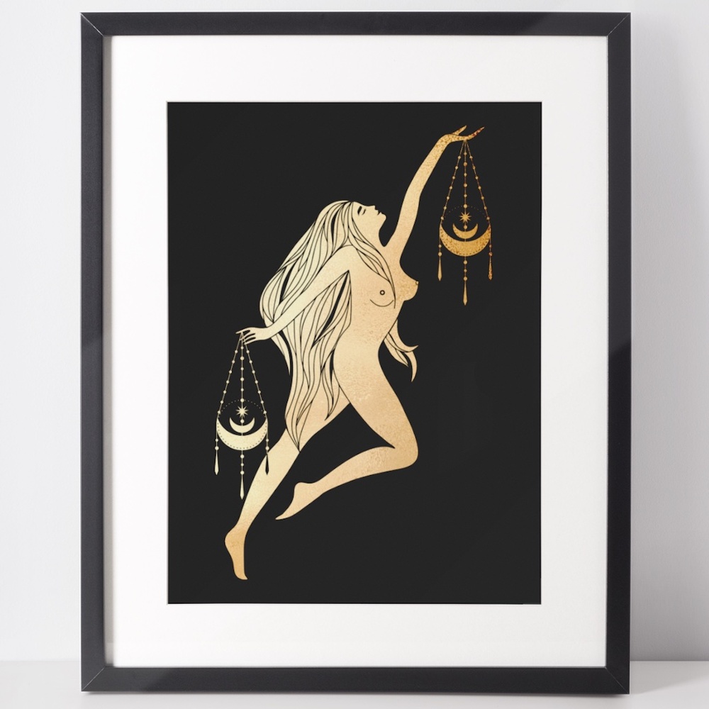 Libra Wall Art Celestial Zodiac Print Poster Unframed - Picture 1 of 5